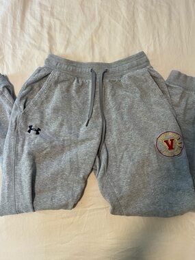 Under Armour Grey Jogger Sweatpants with Embroidered Crest